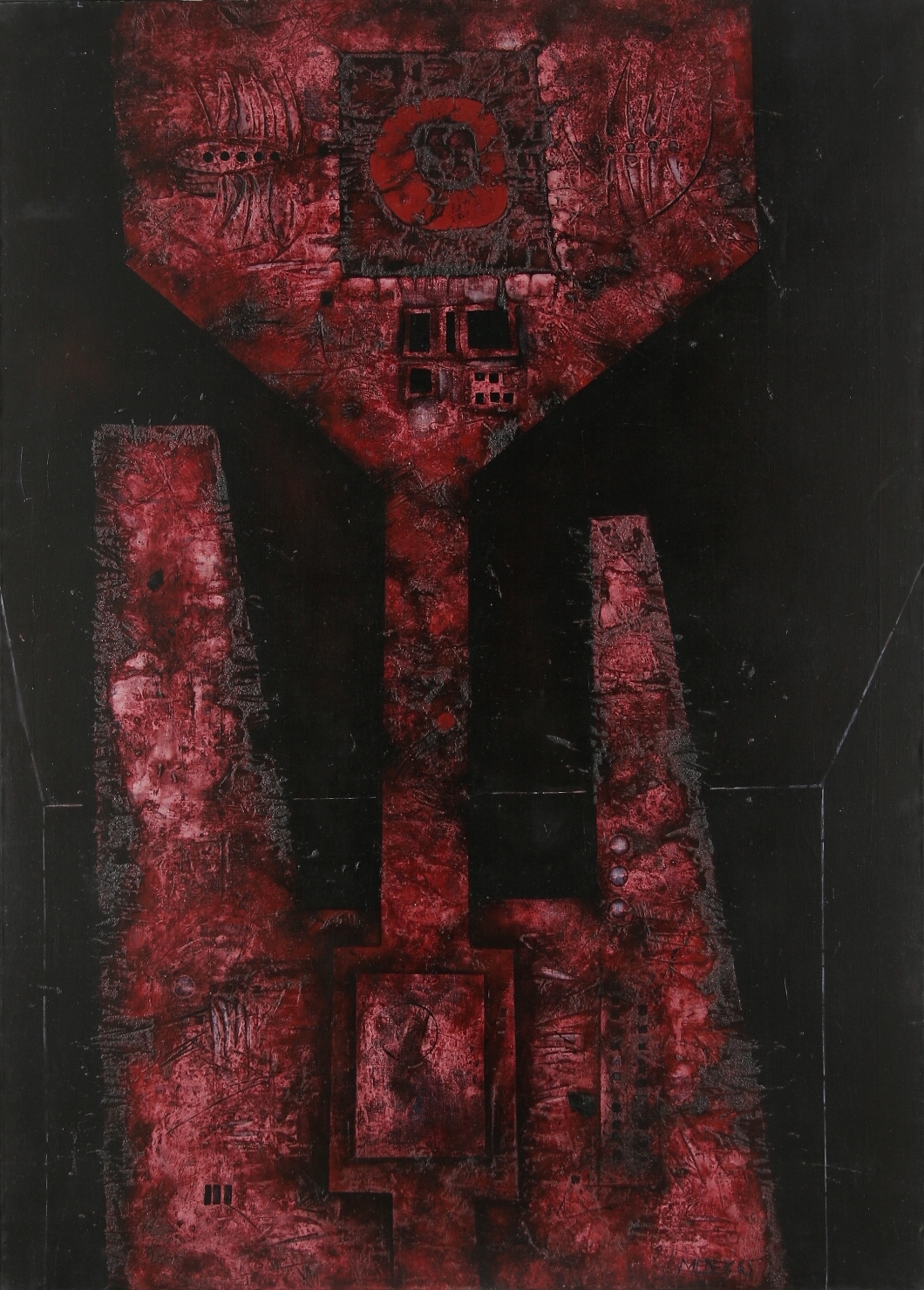 Mikuláš Medek, Too much alcohol, 1965, mixed media on canvas, Inv. nr. O00993