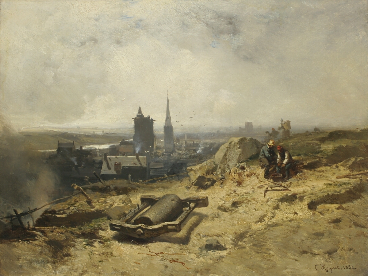 Charles Houguet, Krajina s hutí, 1853, olej, plátno, Inv. č. O00082