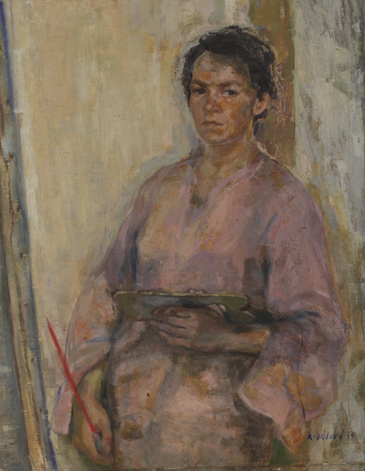 Květa Válová, Self-portrait, 1954, oil on canvas, Inv. nr. O01036